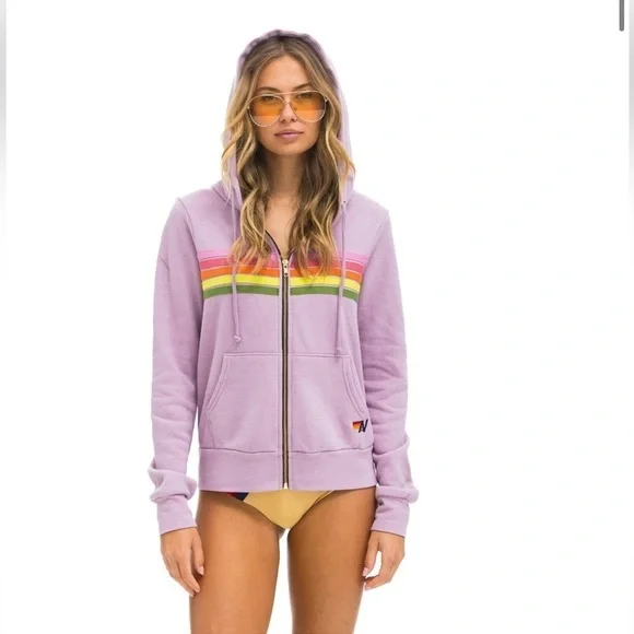 Aviator Nation 5 Stripe Hoodie Zip up Sweatshirt ๐๐ size XL - Picture 8 of 16